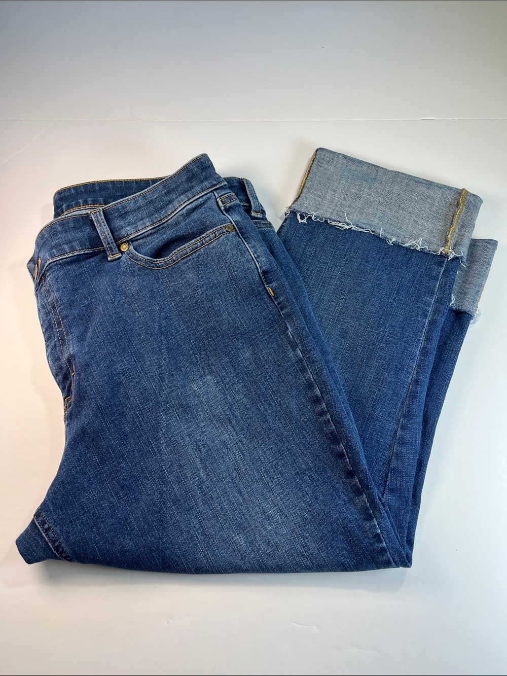 Talbots Classic Women's Blue Denim Straight Cropped Jeans Sz 16P